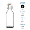 Picture of YEBODA 16oz Swing Top Bottles -Glass Beer Bottle with Airtight Rubber Seal Flip Caps for Home Brewing Kombucha,Beverages,Oil,Vinegar,Water,Soda,Kefir (6 Pack) (16 Oz- Set 6 (New))