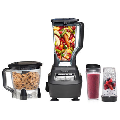 Picture of Ninja BL770 Mega Kitchen System, 1500W, 4 Functions for Smoothies, Processing, Dough, Drinks & More, with 72 Blender Pitcher, 64 Processor Bowl, (2) 16-oz. to-Go, Black, with 2 Nutri Cups + Lids