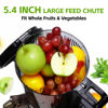 Picture of Cold Press Juicer, 5.4" Wide Feed Chute Juice Extractor Machine with 400W, High Juice Yield, Slow Masticating Juicer for Whole Vegetables & Fruits, Light Gray
