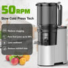 Picture of Cold Press Juicer, 5.4" Wide Feed Chute Juice Extractor Machine with 400W, High Juice Yield, Slow Masticating Juicer for Whole Vegetables & Fruits, Light Gray