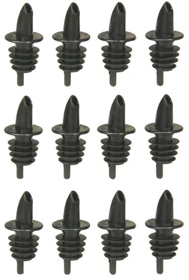 Picture of Tablecraft Free Flow Pourers, 2.5 x 1.25 Inch, 12 Count, Black