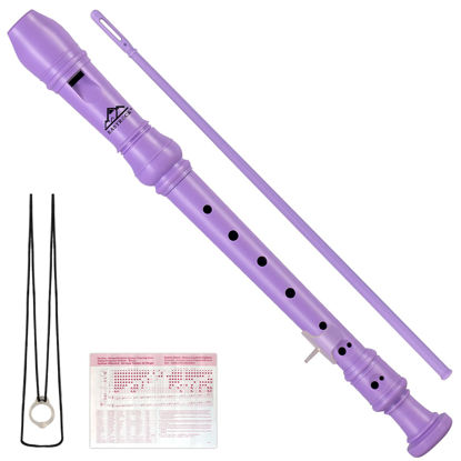 Picture of Eastrock Soprano Recorder for Kids Beginners, Recorder Instrument German Style C Key 3 Piece ABS with Cleaning Rod, Fingering Chart, Packing Bag, Thumb Rest