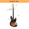 Picture of GLARRY 4 String GJazz Electric Bass Guitar Full Size Right Handed with Guitar Bag, Amp Cord and Beginner Kits (Sunset)