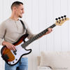 Picture of Best Choice Products Full Size Beginner 4-String Electric Bass Guitar, Wooden PB-Style Bass Starter Set w/Padded Carrying Case - Sunburst/White