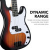 Picture of Best Choice Products Full Size Beginner 4-String Electric Bass Guitar, Wooden PB-Style Bass Starter Set w/Padded Carrying Case - Sunburst/White