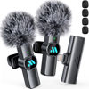 Picture of Leettus 2pcs Lavalier Wireless Microphone for iPhone iPad Video Recording,Mini Microphone for Game Live Streaming,Interviews,YouTube,TikTok,Vlog(Not Applicable for iPhone USB-C Interface)