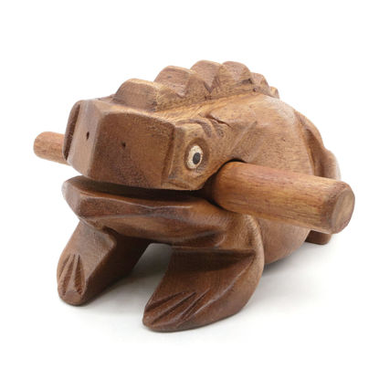 Picture of BSIRI 5" Wooden Frog Rasp - Musical instruments of Africa Frog Rasp Super Guiro Percussion Frog Wood Block Instrument of Frog Noise Maker Cool Music Gifts Ideas Fun Instruments for Adults and Kids