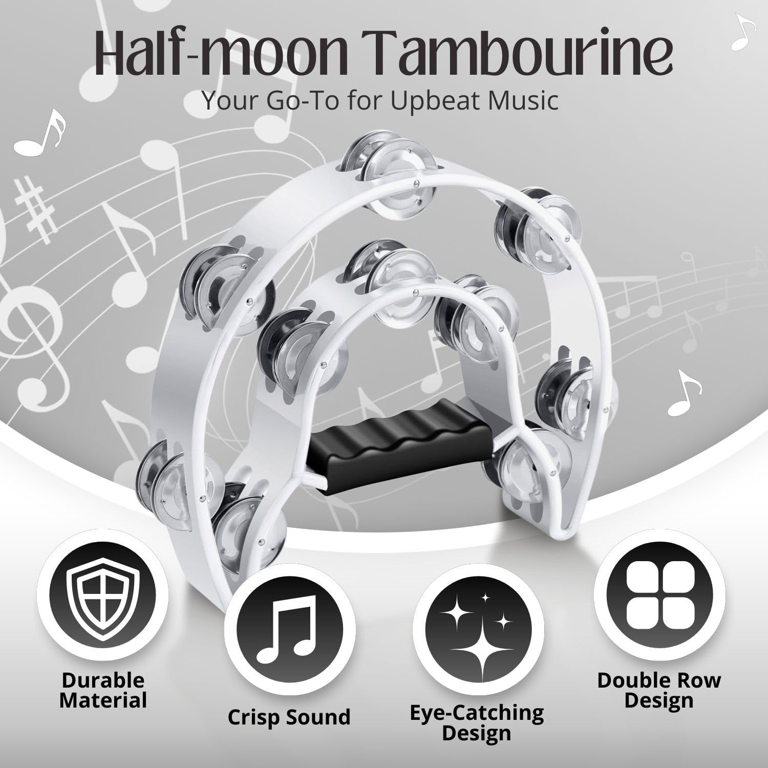 GetUSCart- Flexzion Tambourine Metal Half Moon Musical Instruments ...