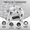 Picture of Flexzion Tambourine Metal Half Moon Musical Instruments Double Row Metal Jingles Hand Held Instruments Percussion with Ergonomic Handle Grip, Tambourines for Adults Church, White
