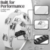 Picture of Flexzion Tambourine Metal Half Moon Musical Instruments Double Row Metal Jingles Hand Held Instruments Percussion with Ergonomic Handle Grip, Tambourines for Adults Church, White