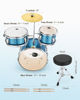 Picture of Kids Drum Set Eastar 3-Piece for Beginners, 14 inch Drum Kit with Adjustable Throne, Cymbal, Pedal & Two Pairs of Drumsticks, Junior Drum Set with Bass Tom Snare Drum, Metallic Sky Blue
