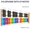 Picture of MINIARTIS Glockenspiel Xylophone | Full Size Glockenspiel Xylophone 27 Note Colorful Metal Keys for Adults & Kids | Percussion Musical Instrument Includes 2 Wooden Beaters, Songbook and Carry Case