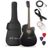 Picture of Jameson Guitars Full Size Thinline Acoustic Electric Guitar with Free Gig Bag Case & Picks Black Right Handed