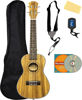 Picture of Barcelona Zebra Wood Concert Ukulele Bundle with Gig Bag, Tuner, Strap, Austin Bazaar Instructional DVD, and Polishing Cloth