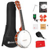 Picture of Vangoa Banjolele 23 Inch with Premium Remo Head, Portable Banjo Uke 4 String Banjolele Beginner Kit with Armrest, Concert Mohagony Travel Banjo Ukelele for Kids Children Teens Beginners