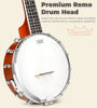 Picture of Vangoa Banjolele 23 Inch with Premium Remo Head, Portable Banjo Uke 4 String Banjolele Beginner Kit with Armrest, Concert Mohagony Travel Banjo Ukelele for Kids Children Teens Beginners