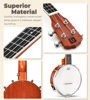 Picture of Vangoa Banjolele 23 Inch with Premium Remo Head, Portable Banjo Uke 4 String Banjolele Beginner Kit with Armrest, Concert Mohagony Travel Banjo Ukelele for Kids Children Teens Beginners