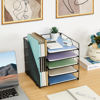 Picture of LEKETREE Desk Organizers and Accessories, 5-Tier Paper Letter Tray Organizer with File Holder, Desktop Organizer for Office Supplies, Office Desk Accessories & Workspace (Black)