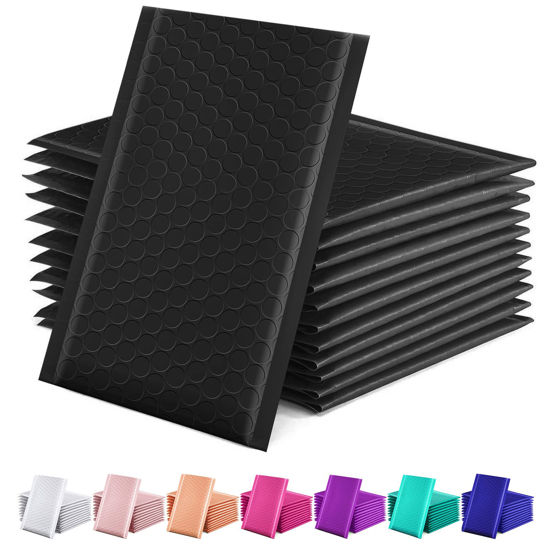 Picture of GSSUSA Black Bubble Mailers 4x8" Inches 50 Pack, Usable Size 4X7" Bubble Envelopes for Small Business, Padded Envelopes, Shipping Envelopes, Packaging Bags, Mailing Envelopes, Shipping Supplies
