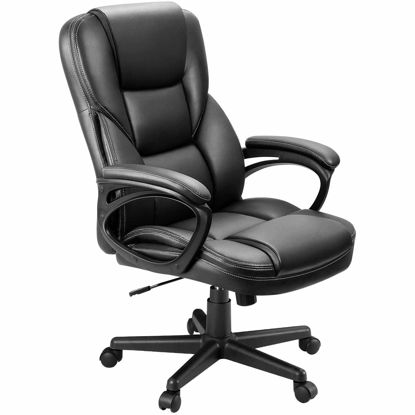 Picture of Furmax Office Executive Chair High Back Adjustable Managerial Home Desk Chair, Swivel Computer PU Leather Chair with Lumbar Support (Black)