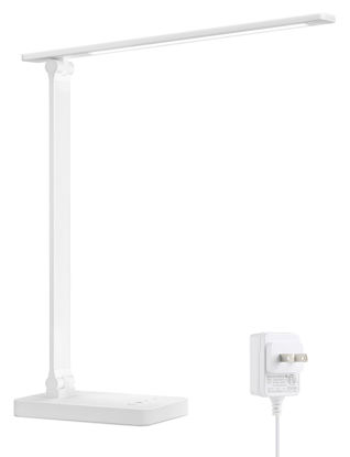 Picture of Lepro LED Desk Lamp, Metal Desk Light 9.5W 800lm, Forbes Vetted Best Task Lamp, 5 Color Modes 5 Brightness Level, Dimmable Home Office Desktop Lamp for Reading, Crafting, Sewing, Puzzle, Nail, White