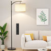 Picture of Ambimall 60" Floor Lamp with Remote Control and Stepless Dimmable Bulb, Colors Temperature & Brightness Adjustable, Modern Floor Lamps for Living Room（Beige Shade & Black Pole）