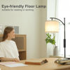 Picture of Ambimall 60" Floor Lamp with Remote Control and Stepless Dimmable Bulb, Colors Temperature & Brightness Adjustable, Modern Floor Lamps for Living Room（Beige Shade & Black Pole）
