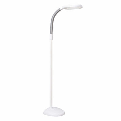 Picture of Verilux SmartLight Full Spectrum LED Modern Floor Lamp with Adjustable Brightness, Flexible Gooseneck and Easy Controls - Reduces Eye Strain and Fatigue - Ideal for Reading, Artists, Craft (White)