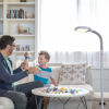 Picture of Verilux SmartLight Full Spectrum LED Modern Floor Lamp with Adjustable Brightness, Flexible Gooseneck and Easy Controls - Reduces Eye Strain and Fatigue - Ideal for Reading, Artists, Craft (White)