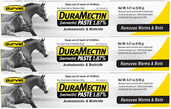 Picture of Durvet Duramectin Equine Wormer Paste - 3 Tubes