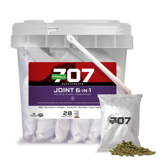 Picture of Formula 707 Joint 6in1 Equine Supplement, Daily Fresh Packs - Support for Joint Integrity and Inflammatory Response in Horses - Green-Lipped Mussel, MSM, Glucosamine, Chondroitin & Collagen