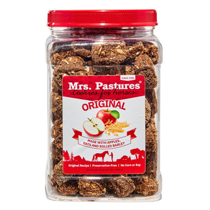 Picture of Mrs Pastures Cookies and Treats for Horses - Premium Horse Treats - Made with Apples, Oats, and Rolled Barley - Preservative Free - All Natural Ingredients - No Corn or Soy - Made in USA - (32oz Jar)