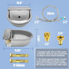 Picture of Automatic Animal Drinking Water Bowl with Float Valve, 304 Stainless Steel Kit Includes Bowl, Pipe, 2 Valves, Quick Connector Adapter and Countersunk Bolts. (Auto-Filling)