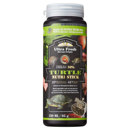 Picture of Ultra Fresh - Turtle Nutri Stick, Wild Sword Prawn, Calcium & Vitamin D Enriched Aquatic Turtle Food with Probiotics for Picky Turtles, Made from All Natural Ingredients 3.35 oz