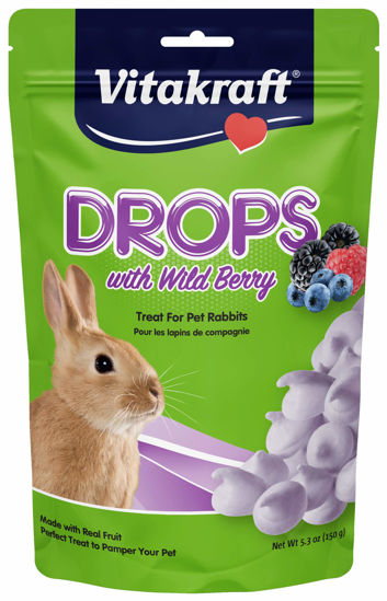 Picture of Vitakraft Drops Rabbit Treat - Wild Berry - Yogurt Treats for Rabbits Purple 5.3 Ounce (Pack of 1)