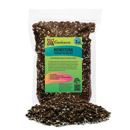 Picture of Gardenera Premium Monstera Potting Soil - Quick Drain Potting Soil for Growing and Repotting Monstera Deliciosa/Swiss Cheese Plant - 2 Quart Bag