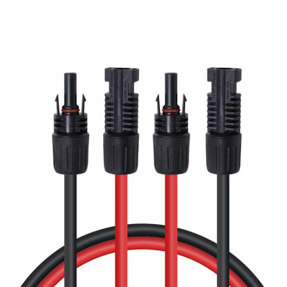 Picture of Renogy 20FT 10AWG Solar Panel Extension Cable with Male and Female Connectors, 20Ft. 10AWG, 1 Pair (Red and Black)