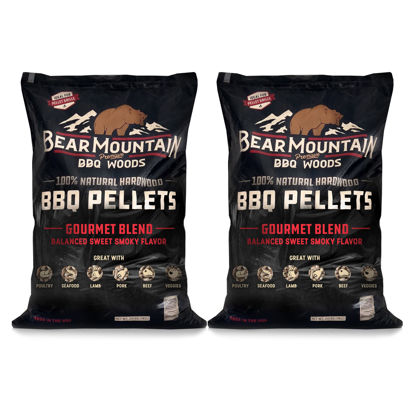 Picture of Bear Mountain 2-Pack Gourmet Blend Wood Pellets for Smoker, Grill & BBQ, 20 Lbs