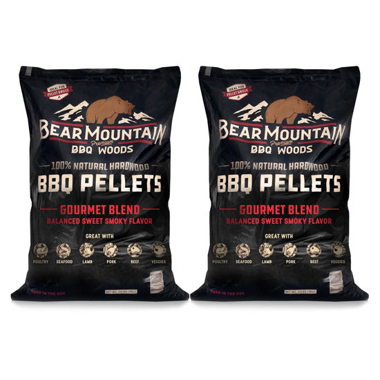 Picture of Bear Mountain 2-Pack Gourmet Blend Wood Pellets for Smoker, Grill & BBQ, 20 Lbs