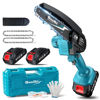 Picture of Seesii Mini Chainsaw Cordless 6-inch, Handheld Electric Power Chain Saw with 2 Batteries, for Tree Trimming Wood Cutting, Best Gifts for Dad, Husband