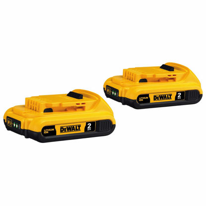 Picture of DEWALT 20V MAX Battery, Compact 2.0Ah Double Pack (DCB203-2)