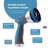 Picture of INNAV8 Garden Hose Nozzle Sprayer Heavy Duty - Features 10 Spray Patterns, THUMB CONTROL On Off Valve for Easy Water Control - HIGH Pressure Garden Hose Nozzle Heavy Duty - Nozzle for Hose Outdoor