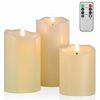 Picture of ANGELLOONG Flickering Flameless Candles, Realistic LED Candles with Remote and Timer, Set of 3 Battery Operated Candles for Room Fall Home Decor Wedding Christmas Decorations