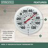 Picture of Springfield Indoor Outdoor Big and Bold Dial Thermometer, Wireless Thermometer with Easy to Read Large Numbers for Patio, Pool, and Indoor Areas, 8-Inch, White