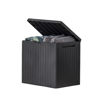 Picture of Keter City 30 Gallon Resin Outdoor Storage Box and Patio Storage Box Side Table for Pool and Garden Accessories, Dark Grey