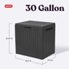 Picture of Keter City 30 Gallon Resin Outdoor Storage Box and Patio Storage Box Side Table for Pool and Garden Accessories, Dark Grey