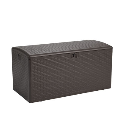 Picture of Amazon Basics Outdoor Patio 99 gallon Storage Box, Brown