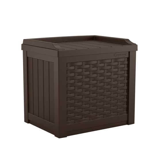 Picture of Suncast 22 Gallon Small Resin Storage Seat, Java, SSW600J