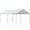 Picture of Outsunny 10'x20' Carport Heavy Duty Galvanized Car Canopy with Included Anchor Kit, 3 Reinforced Steel Cables, White