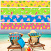Picture of Boao 4 Pack Towel Bands for Beach Chairs Cruise Towel Clips for Lounge Beach Pool Chairs Towel Strap Holder Elastic Windproof for Summer Pool Hawaiian Christmas Beach Accessories (Lovely Style)